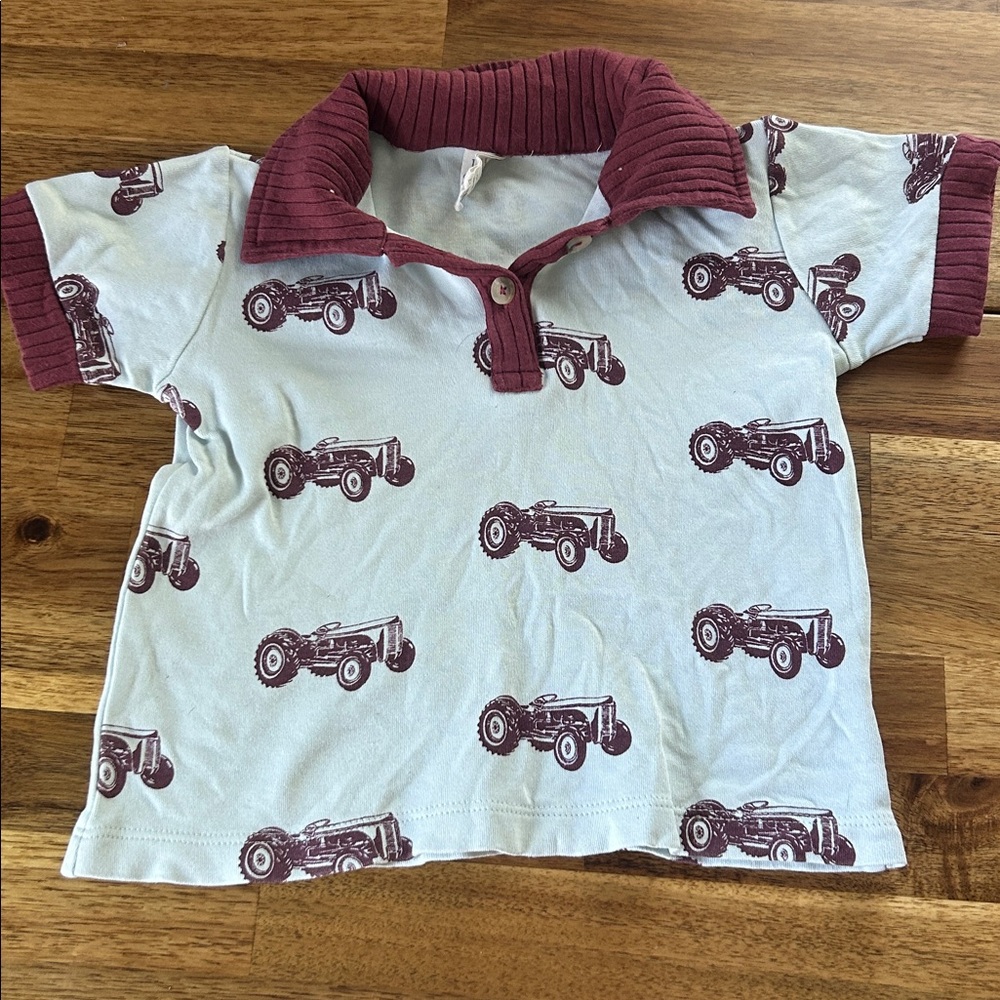 Kate Quinn Boys Tractor Print Polo Shirt